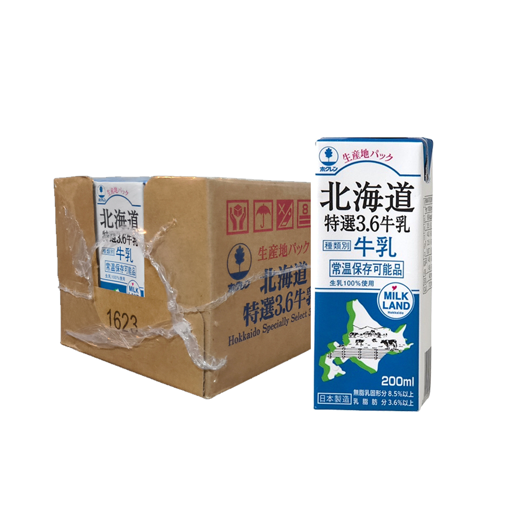 圖片 北海道特選3.6牛乳 200ml × 24pcs [原箱]